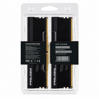Prologix 32 GB (2x16GB) DDR4 3200 MHz Onyx Black RGB (PRO32GB3200YBR4K)