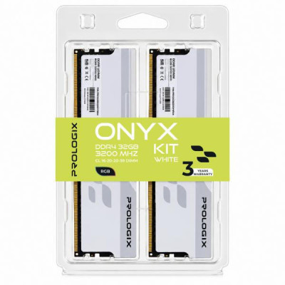 Prologix 32 GB (2x16GB) DDR4 3200 MHz Onyx White RGB (PRO32GB3200YWR4K)