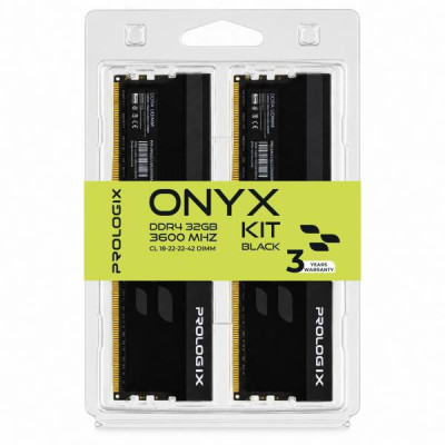 Prologix 32 GB (2x16GB) DDR4 3600 MHz Onyx Black (PRO32GB3600YB4K)