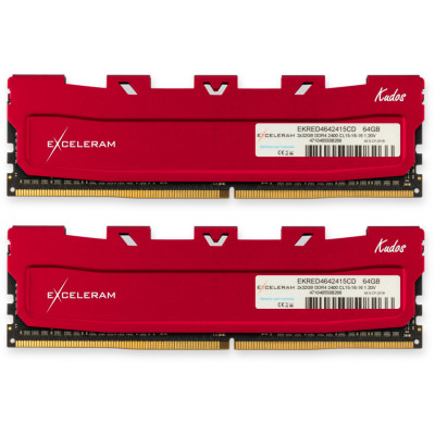 Exceleram 64 GB (2x32GB) DDR4 2400 MHz Red Kudos (EKRED4642415CD)