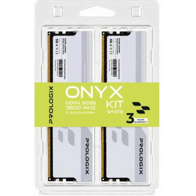 Prologix 32 GB (2x16GB) DDR4 3600 MHz Onyx White (PRO32GB3600YW4K)