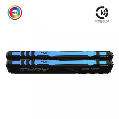 Kingston FURY 32 GB (2x16GB) DDR4 3733 MHz Beast RGB (KF437C19BB1AK2/32)