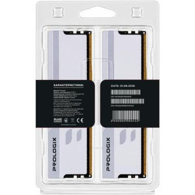Prologix 32 GB (2x16GB) DDR4 3600 MHz Onyx White RGB (PRO32GB3600YWR4K)