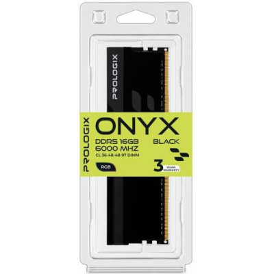 Prologix 16 GB DDR5 6000 MHz Onyx Black RGB (PRO16GB6000YBR5)