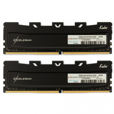 Exceleram 16 GB (2x8GB) DDR4 3200 MHz Kudos Black (EKBLACK4163216AD)