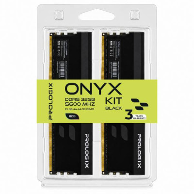 Prologix 32 GB (2x16GB) DDR5 5600 MHz Onyx Black RGB (PRO32GB5600YBR5K)