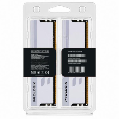 Prologix 32 GB (2x16GB) DDR5 5600 MHz Onyx White (PRO32GB5600YW5K)