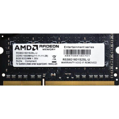 AMD 8 GB SO-DIMM DDR3 1600 MHz (R538G1601S2S-U)