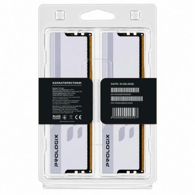 Prologix 32 GB (2x16GB) DDR5 5600 MHz Onyx White RGB (PRO32GB5600YWR5K)