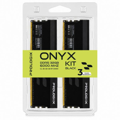Prologix 32 GB (2x16GB) DDR5 6000 MHz Onyx Black (PRO32GB6000YB5K)