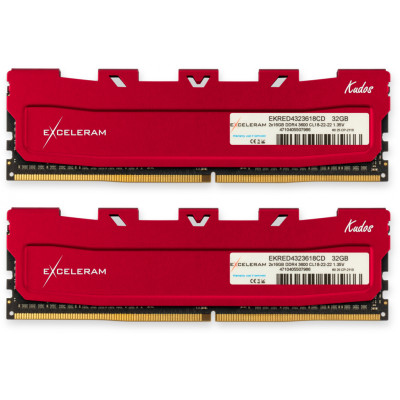 Exceleram 32 GB (2x16GB) DDR4 3600 MHz Red Kudos (EKRED4323618CD)