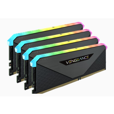 CORSAIR VENGEANCE RGB RT 128GB (4 x 32GB) DDR4 DRAM 3600MHz C18 MEMORY KIT BLACK (CMN128GX4M4Z3600C18)
