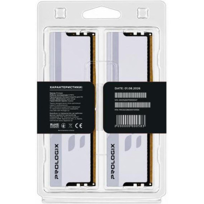 Prologix 32 GB (2x16GB) DDR5 6000 MHz Onyx White RGB (PRO32GB6000YWR5K)