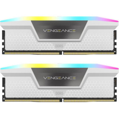 Corsair 64 GB (2x32GB) DDR5 6000 MHz Vengeance RGB AMD EXPO White (CMH64GX5M2B6000Z30W)