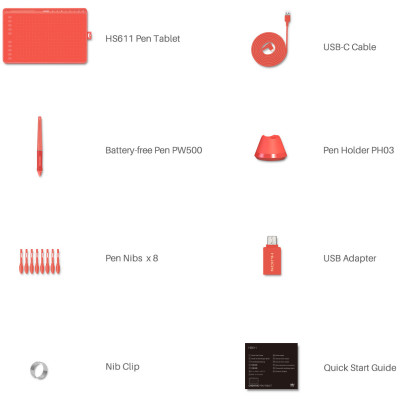 Huion HS611 Red