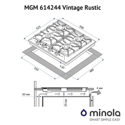 Minola MGM 614244 BL Vintage Rustic