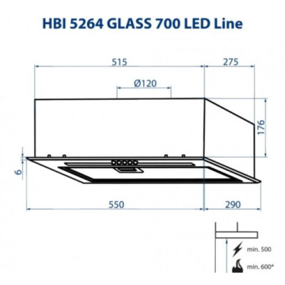 Minola HBI 5264 BL GLASS 700 LED Line