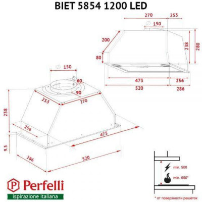 Perfelli BIET 5854 WH 1200 LED