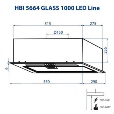Minola HBI 5664 BL GLASS 1000 LED Line