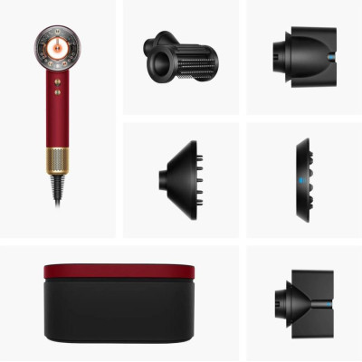 Dyson Supersonic HD16 Nural Straight+Wavy Red Velvet/Gold (493117-01)