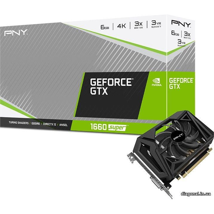 Видеокарта PNY GeForce GTX 1660 SUPER 6GB Single Fan